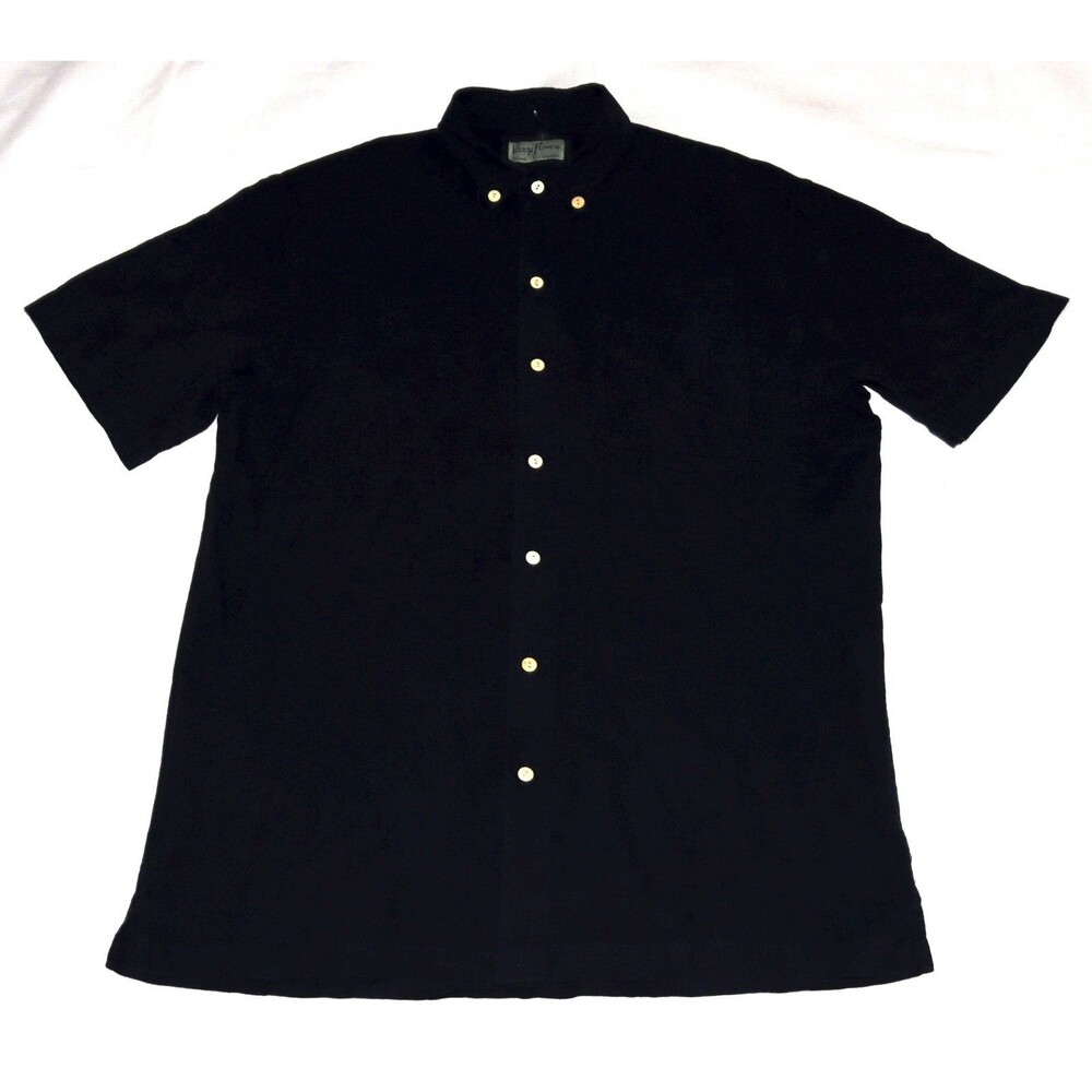 Kenny Flowers Island Classics Men's Hemp Organic Cotton Black Shirt Size Large